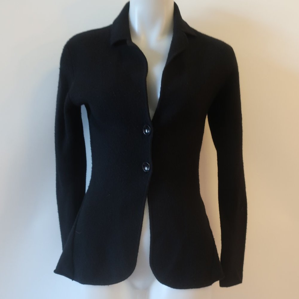 Raffi Black classic Cashmere Button-Front Women's Cardigan Sweater size small - Picture 2 of 7